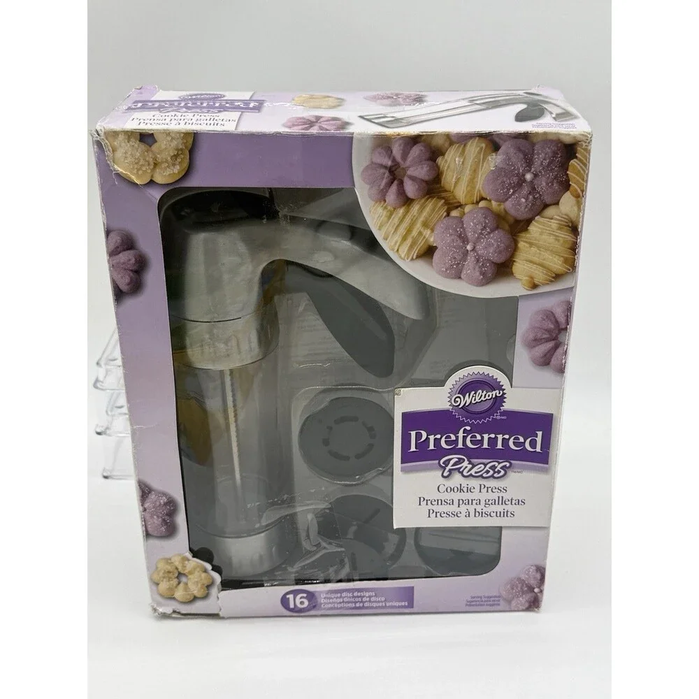 Wilton Preferred Press Cookie Press 16 Disks Easy Clean Grip Stainless Steel